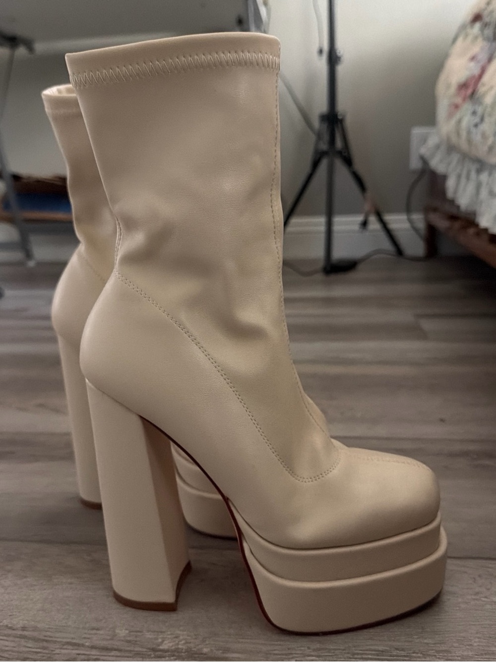Women’s Cream Platform Boots